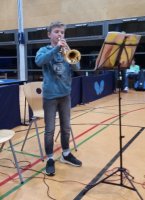 Ferdinand Kasperski kann nicht nur TT, sondern auch Trompete!